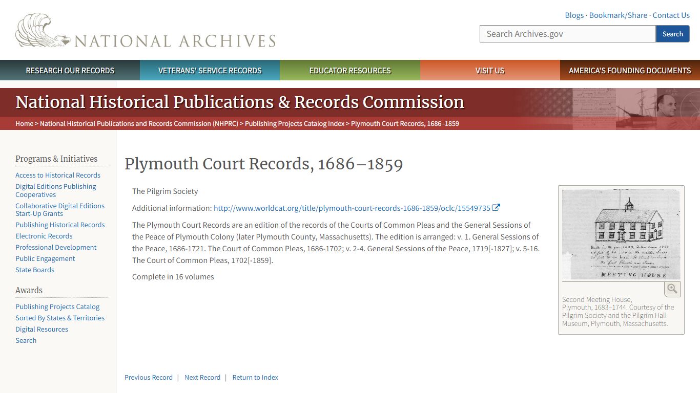 Plymouth Court Records, 1686–1859 | National Archives